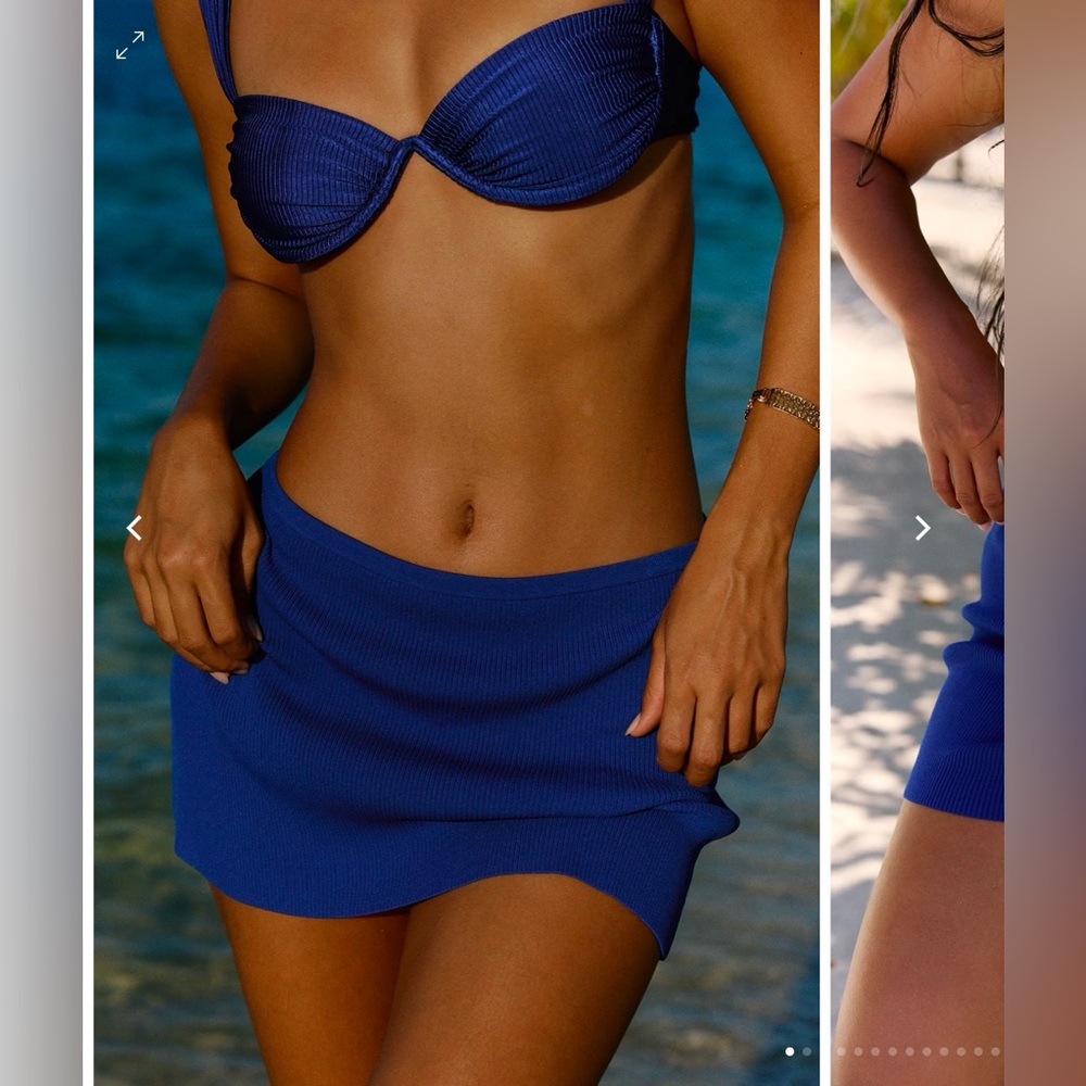Bydee Knit Mini Skirt Blue